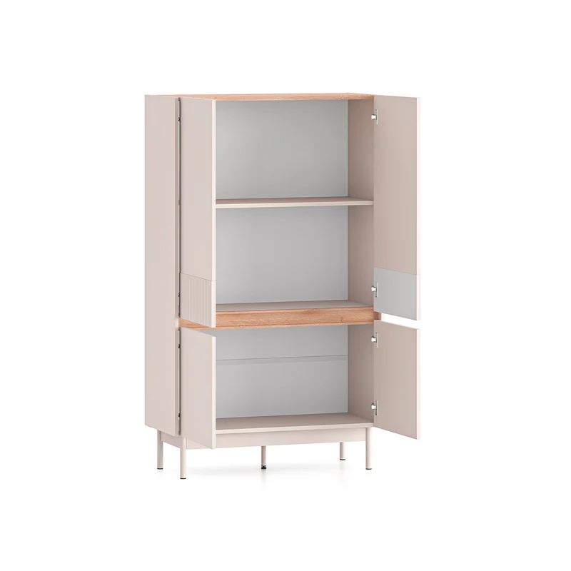 Buffet haut 4 portes Connie Cachemire et Bois