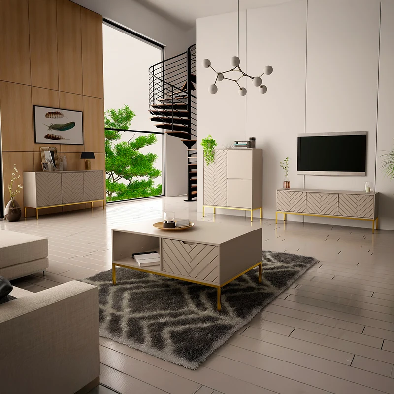 Buffet haut 3 portes Daria Cachemire