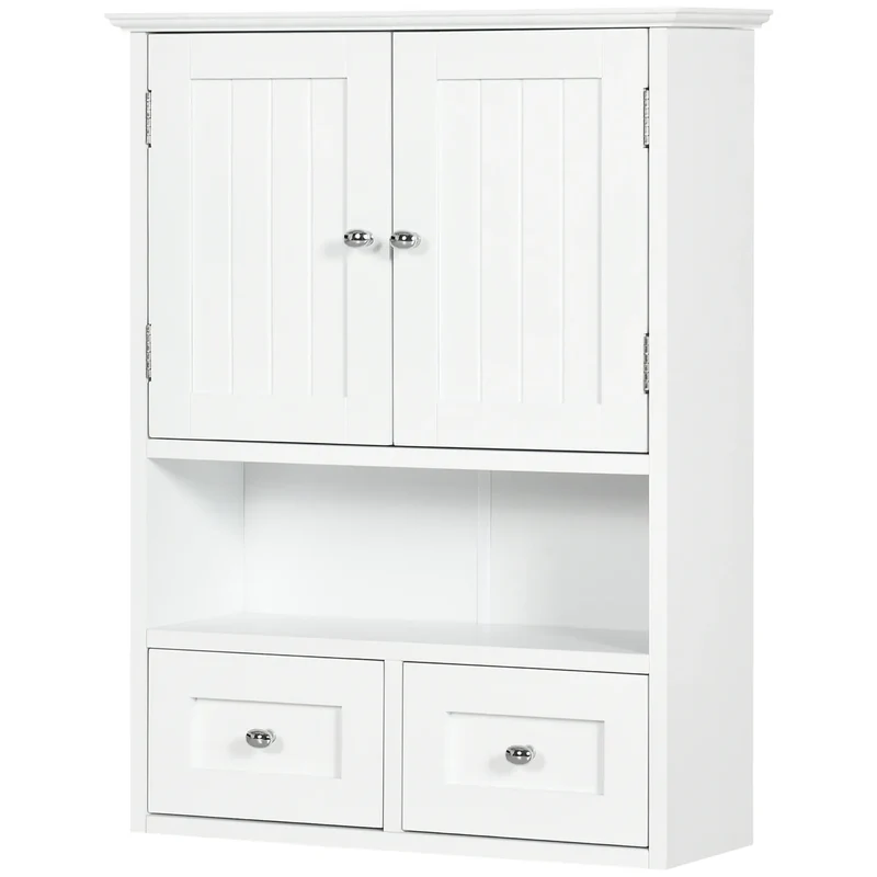 Bathroom Wall Cabinet, Medicine Cabinet, Over Toilet Storage, White