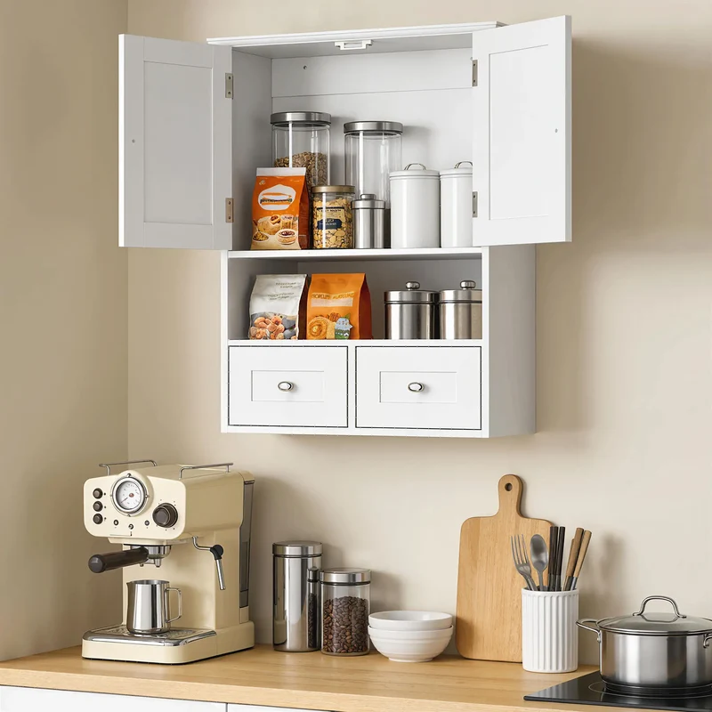 Bathroom Wall Cabinet, Medicine Cabinet, Over Toilet Storage, White