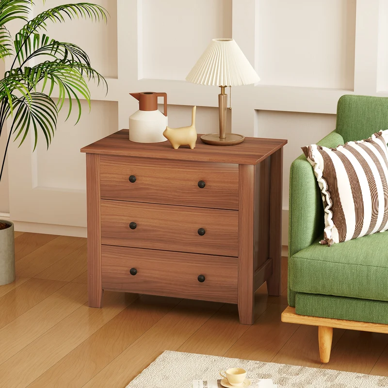 3 Drawer Dresser Chest, Walnut