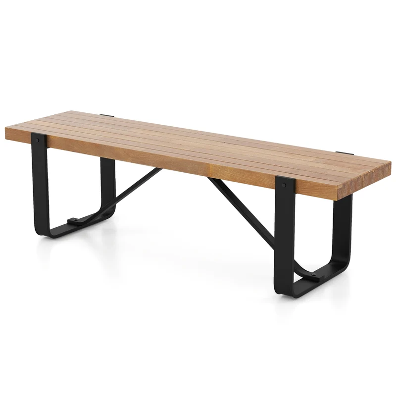 60 Inch Entryway Bench, Rustic Farmhouse Wooden Shoe Rack, Natural