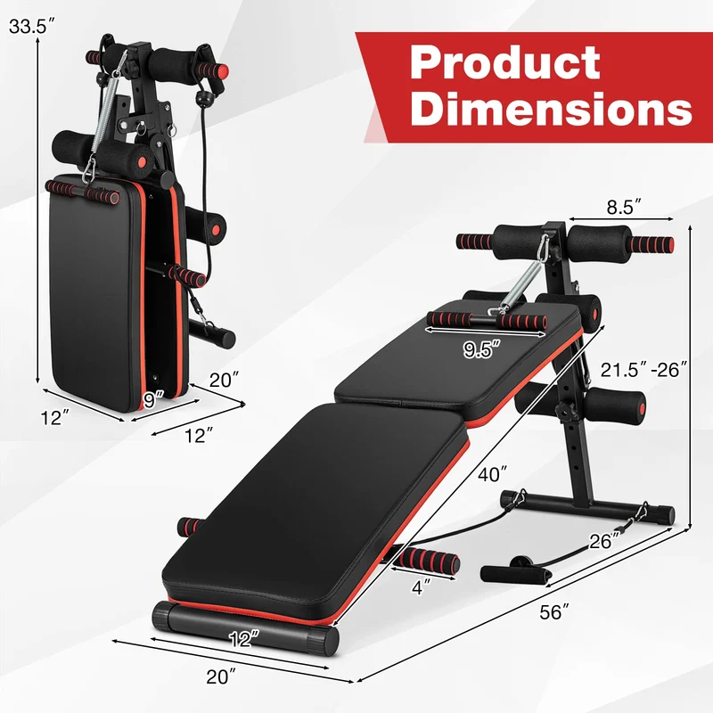 4 Position Adjustable Sit Up Bench, Black
