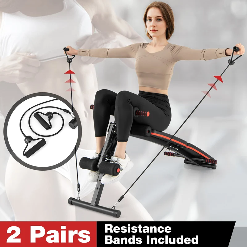 4 Position Adjustable Sit Up Bench, Black