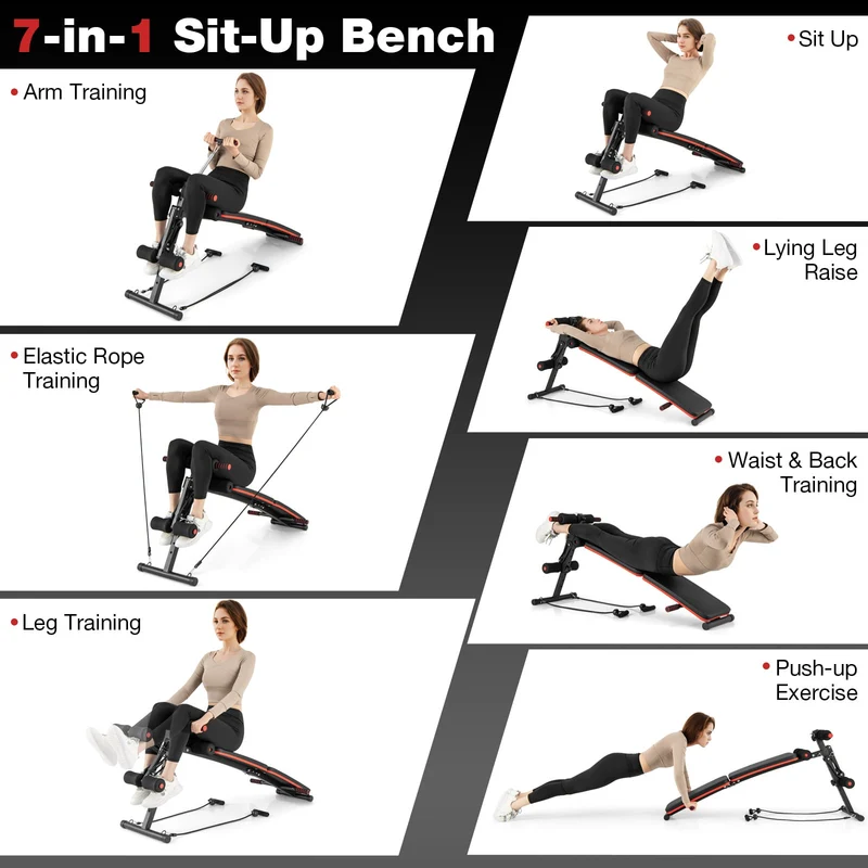 4 Position Adjustable Sit Up Bench, Black