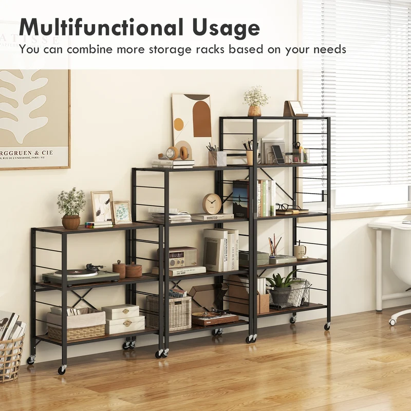 4-Tier Foldable Storage Shelf, Black