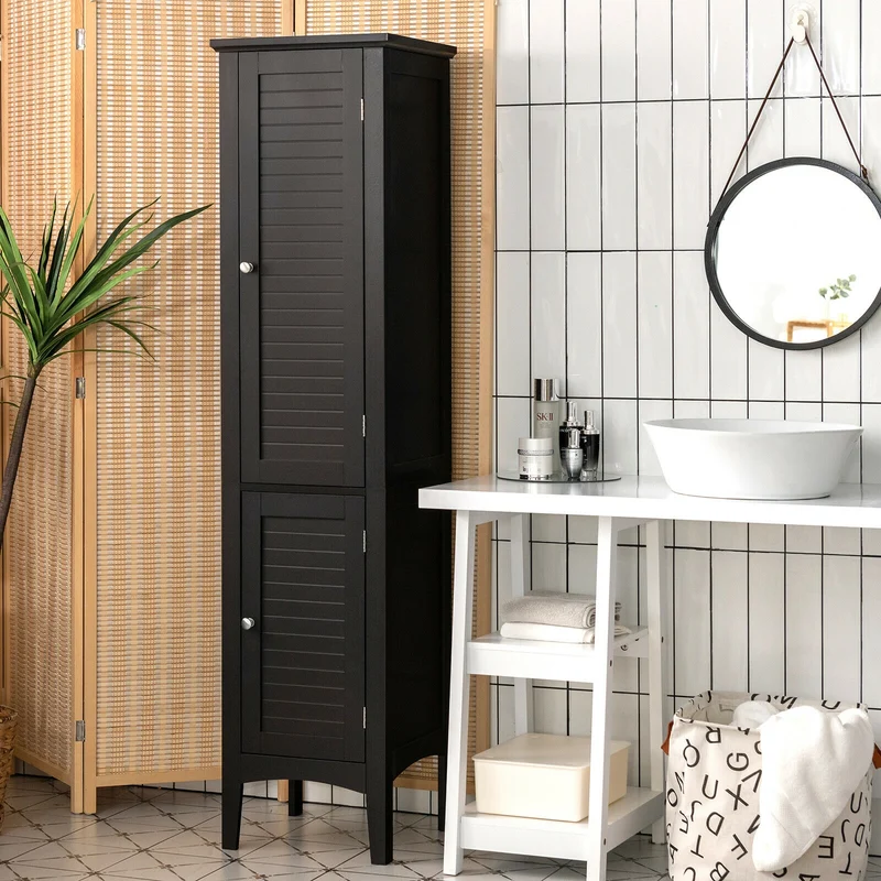 Freestanding Storage Cabinet, Black