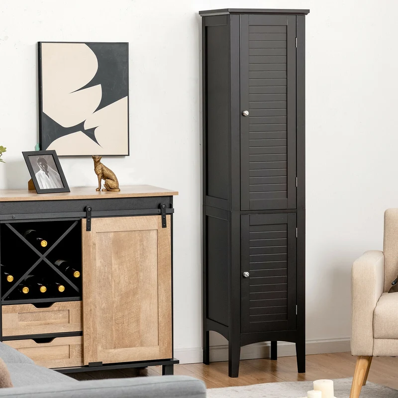 Freestanding Storage Cabinet, Black