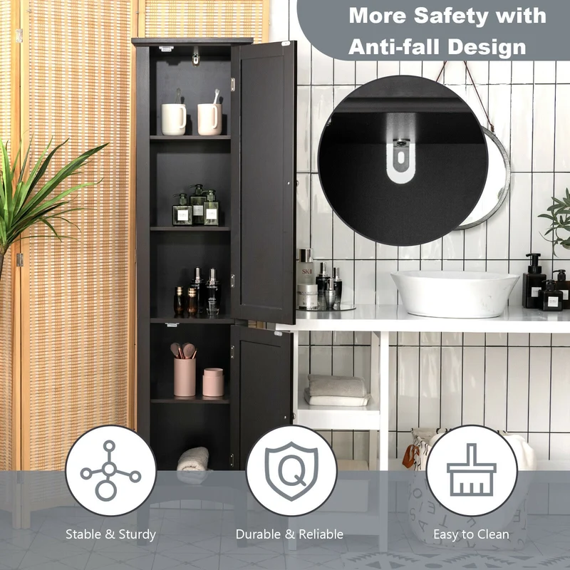 Freestanding Storage Cabinet, Black
