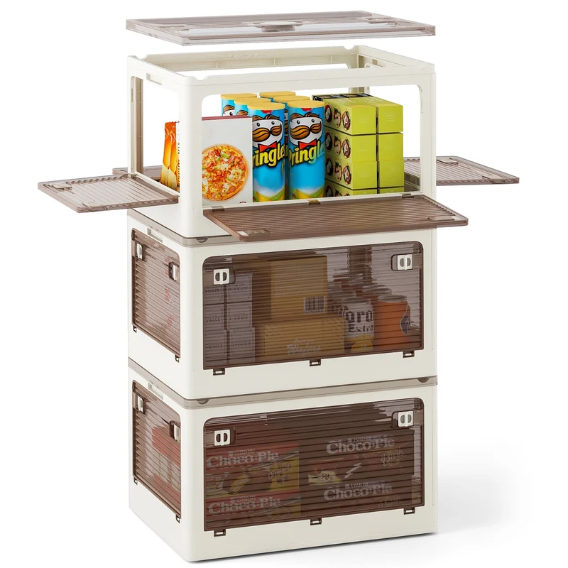 3-Pack Stackable Storage Bins With Lids, 11.5 Gal, White