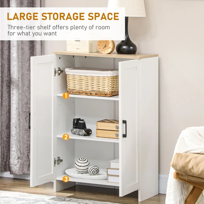 Modern Storage Cabinet, Adjustable Shelf, 23.6" x 11.8" x 35.4", White