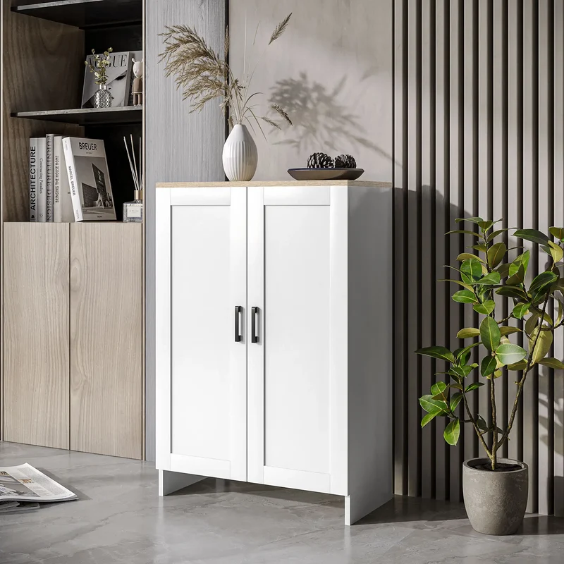 Modern Storage Cabinet, Adjustable Shelf, 23.6" x 11.8" x 35.4", White