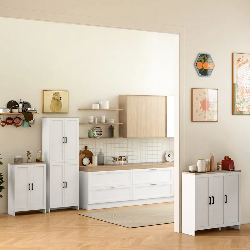 Modern Storage Cabinet, Adjustable Shelf, 23.6" x 11.8" x 35.4", White