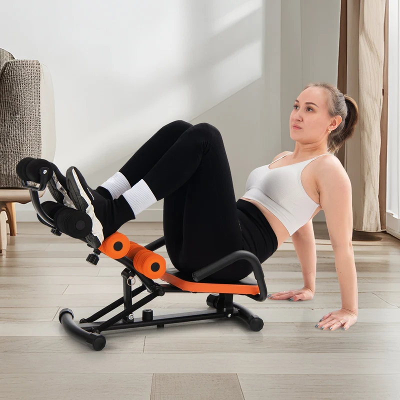 Core Fitness Abdominal Trainer Crunch Exercise Bench Machine, Black