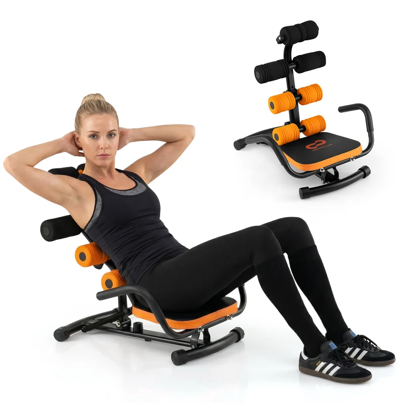 Core Fitness Abdominal Trainer Crunch Exercise Bench Machine, Black