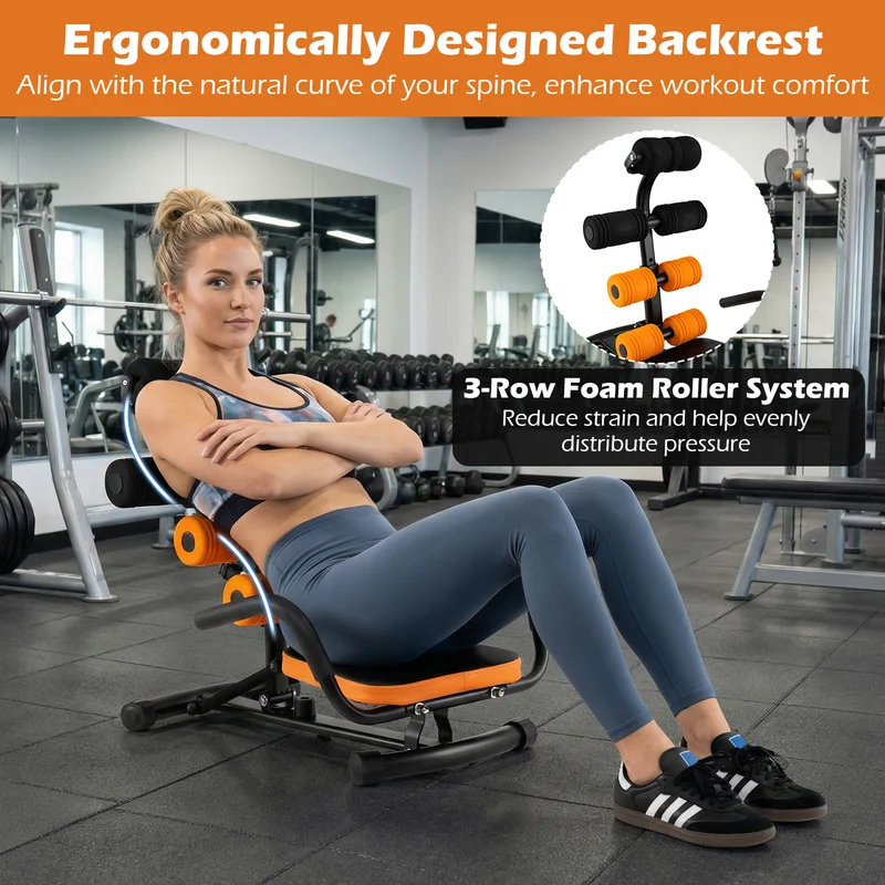 Core Fitness Abdominal Trainer Crunch Exercise Bench Machine, Black