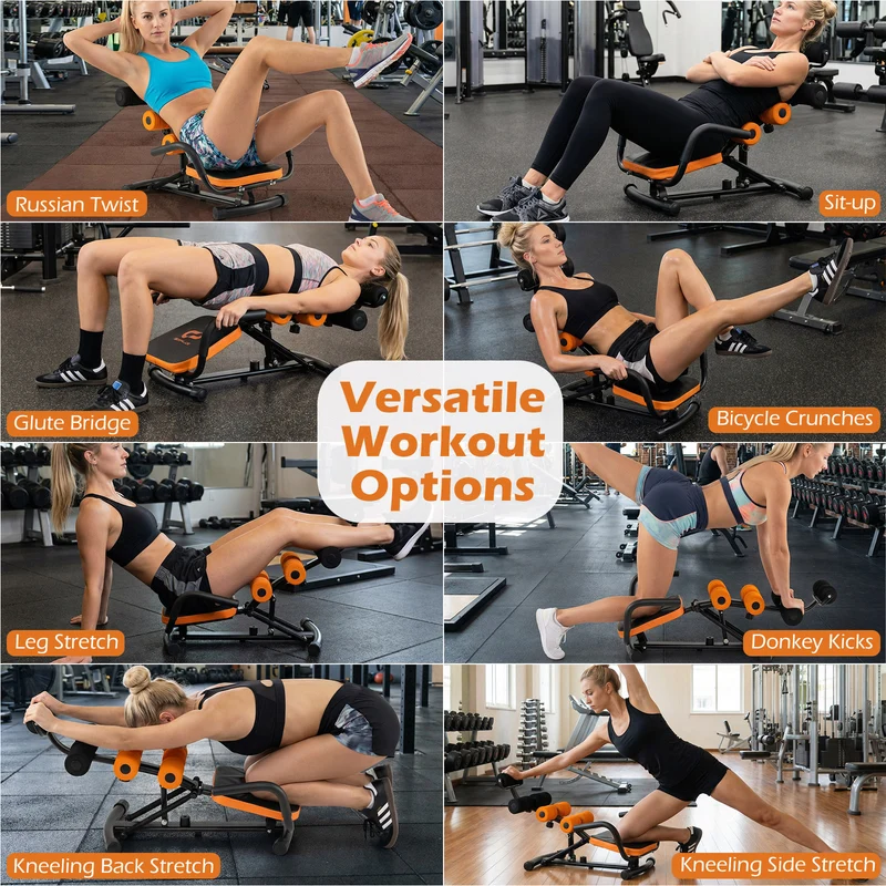 Core Fitness Abdominal Trainer Crunch Exercise Bench Machine, Black