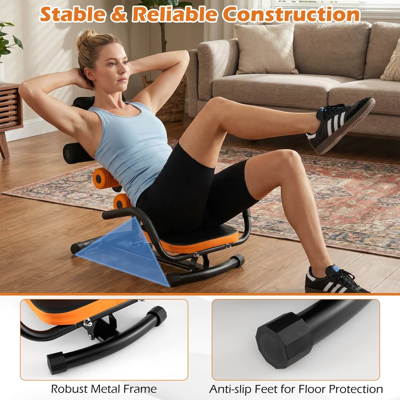 Core Fitness Abdominal Trainer Crunch Exercise Bench Machine, Black