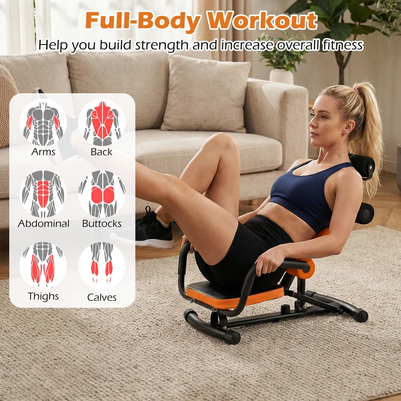 Core Fitness Abdominal Trainer Crunch Exercise Bench Machine, Black