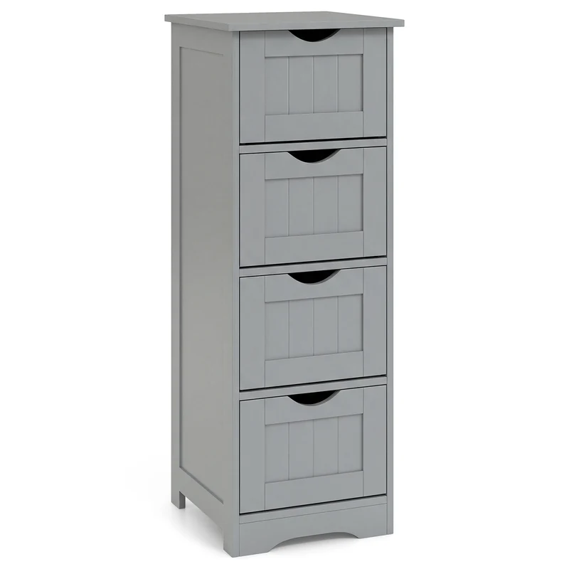 Wooden Free Standing Storage Side Organizer, Gray