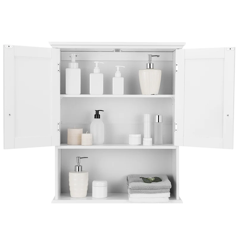 2-Door Wall Mount Bathroom Storage Cabinet, White