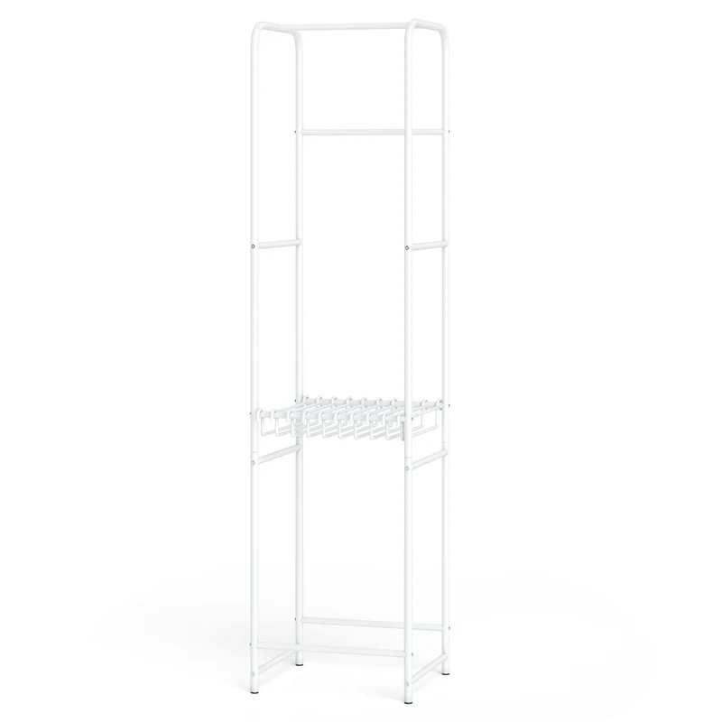 Slim Freestanding Coat Rack, 8 Hanging Rods Garment Organizer
