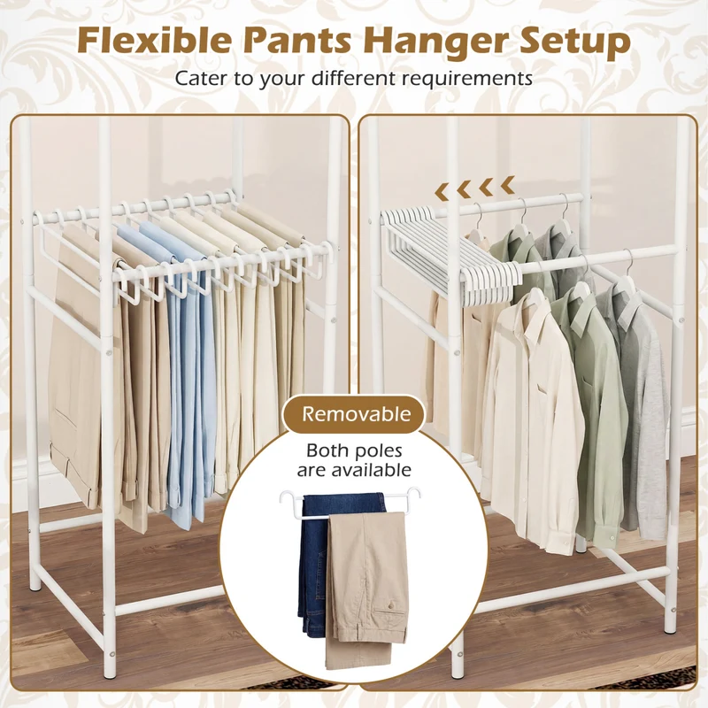 Slim Freestanding Coat Rack, 8 Hanging Rods Garment Organizer