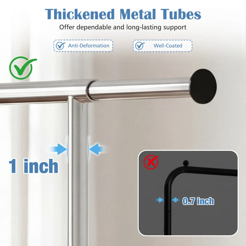 Rolling Clothes Rack, Extendable Garment Stand