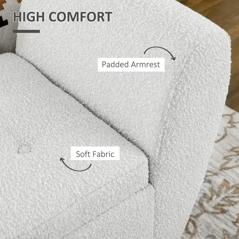 Upholstered Storage Bench with Arms, Cream White, Cream White
