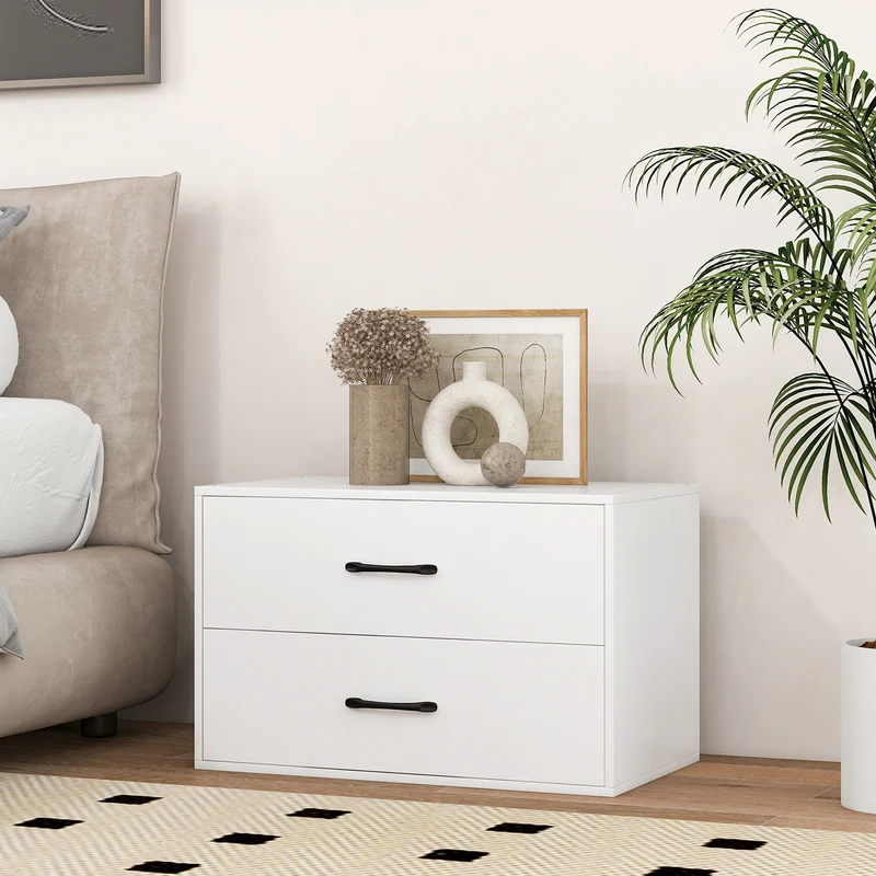2-Drawer Stackable Horizontal Storage Cabinet, White