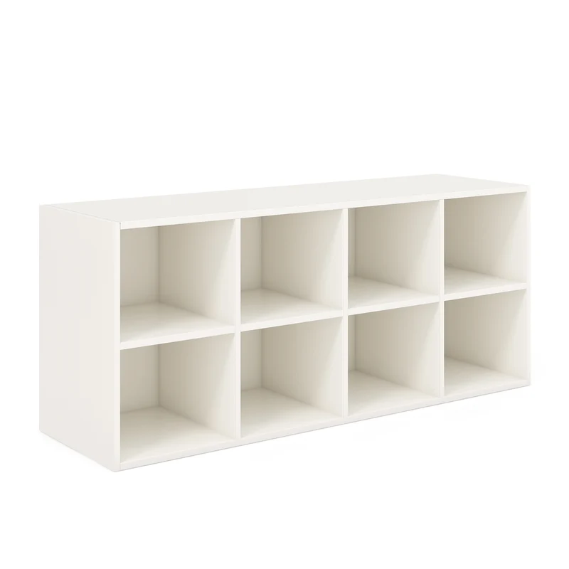 8 Cubbies Shoe Organizer, 500 LBS Weight Capacity, White