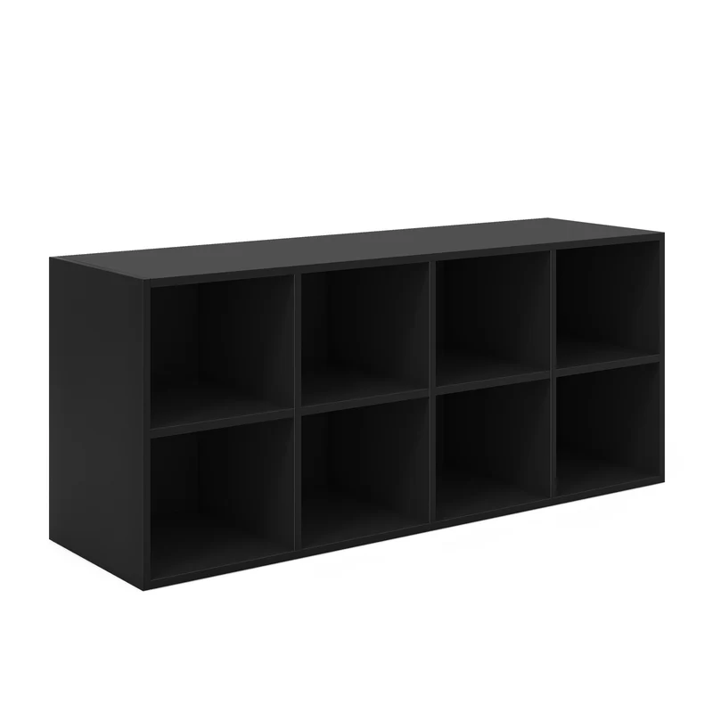 8 Cubbies Shoe Organizer, 500 LBS Weight Capacity, Black