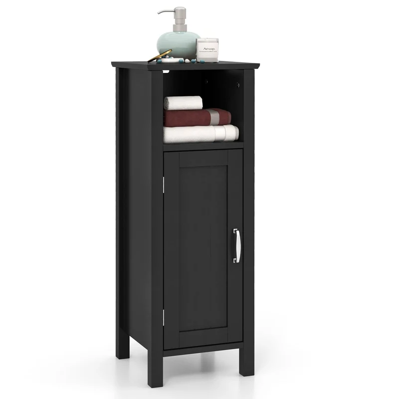 2-Tier Bathroom Storage Cabinet, Black