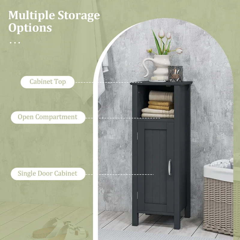 2-Tier Bathroom Storage Cabinet, Black