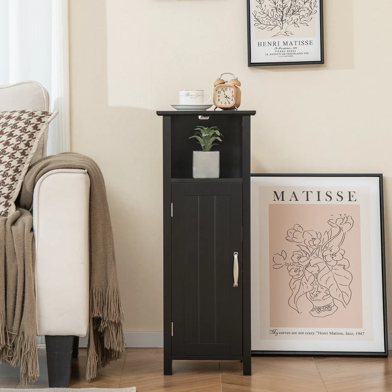 2-Tier Bathroom Storage Cabinet, Black