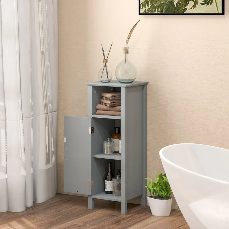 2-Tier Bathroom Storage Cabinet, Gray
