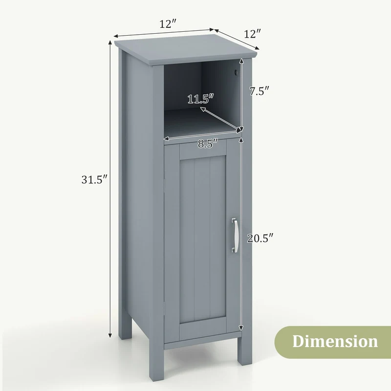 2-Tier Bathroom Storage Cabinet, Gray