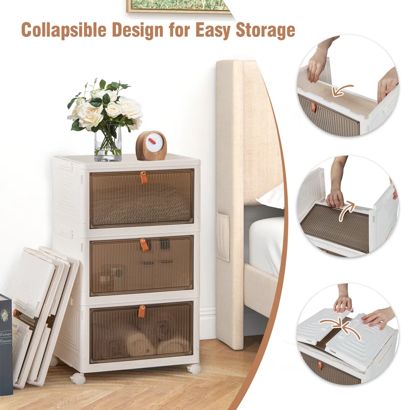 6-Tier Stackable Plastic Storage Bins, White