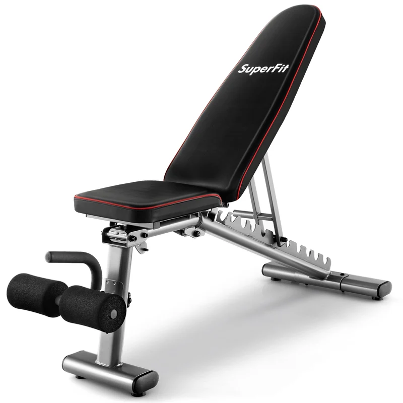 660 LBS Strength Training Bench, 10 Back 3 Seat, Full Body Workout, Black