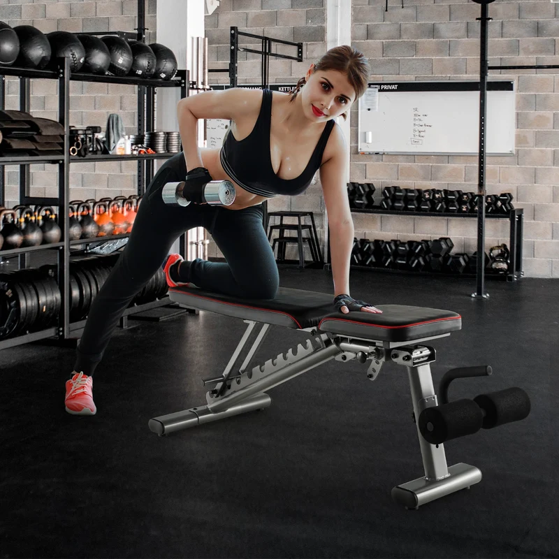 660 LBS Strength Training Bench, 10 Back 3 Seat, Full Body Workout, Black