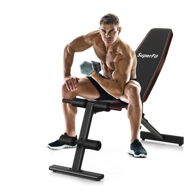 Adjustable Weight Bench, Strength Training Bench, Full Body Workout, Black