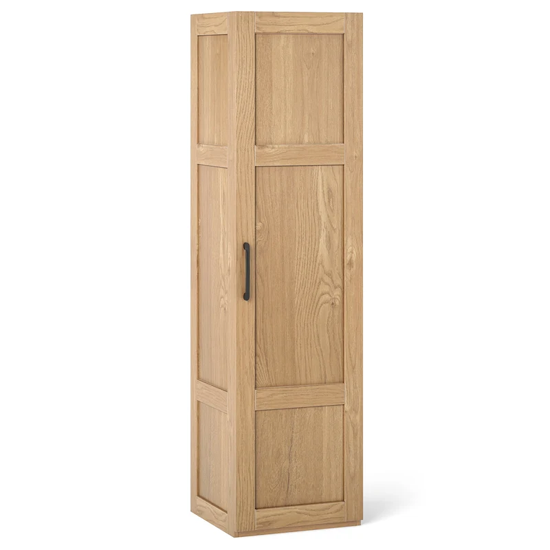 Tall Storage Cabinet, 4 Shelves, Natural