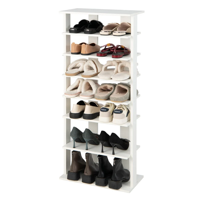 7 Tier Vertical Shoe Rack, White