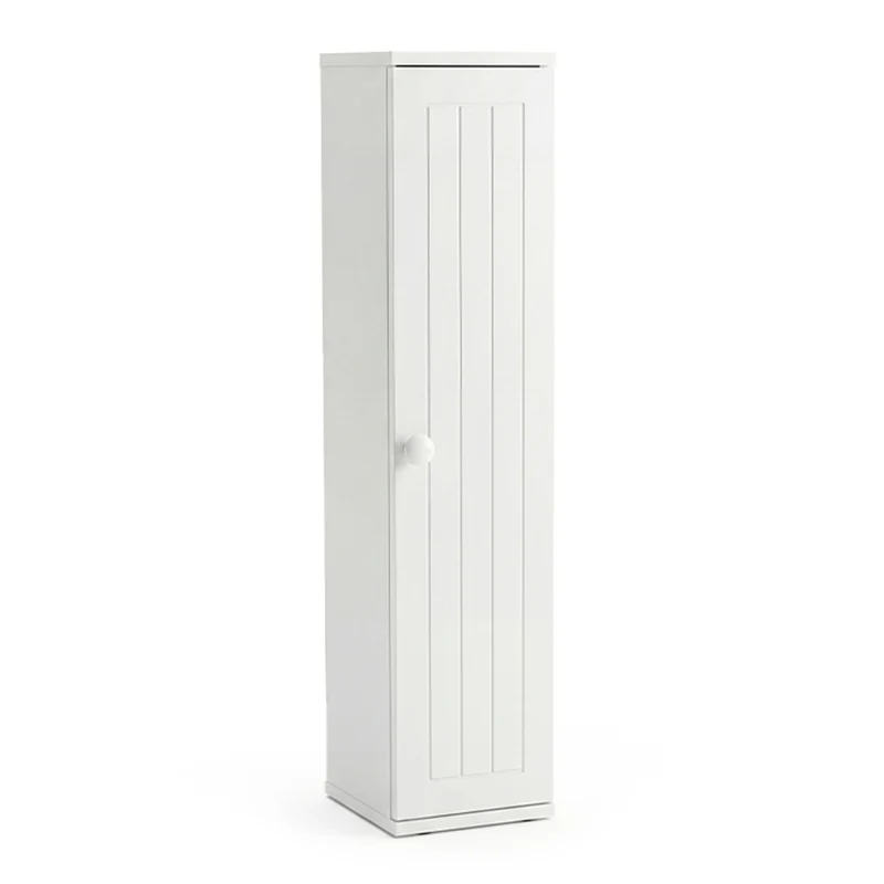 Free Standing Toilet Paper Holder, 4 Shelves With Top Slot, White
