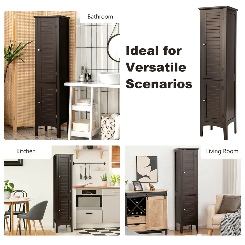 Freestanding Storage Cabinet, Brown