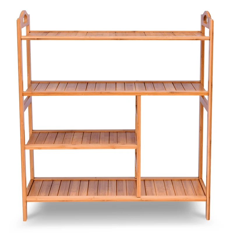 4 Tier Bamboo Storage Shoe Rack, Natural