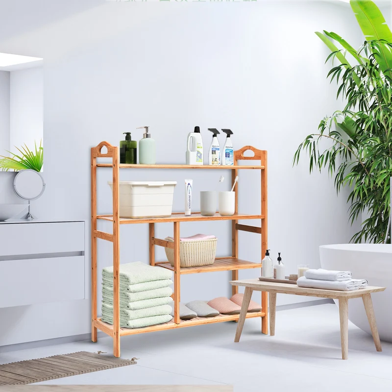 4 Tier Bamboo Storage Shoe Rack, Natural