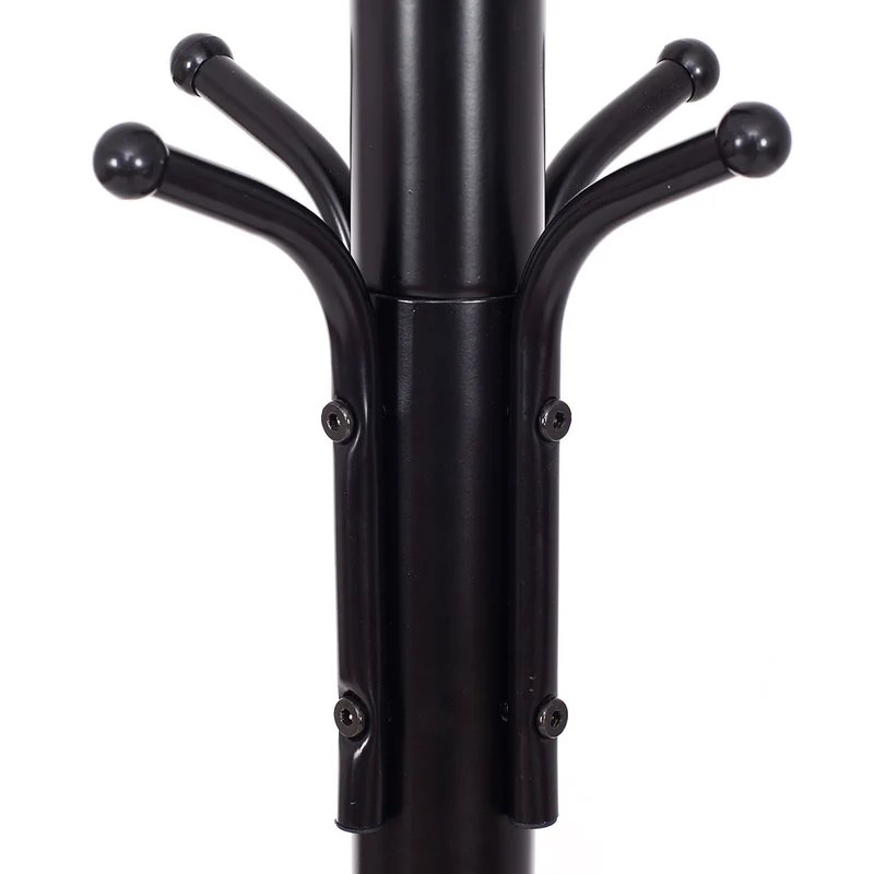 Metal Coat Rack with 12 Hooks, Black
