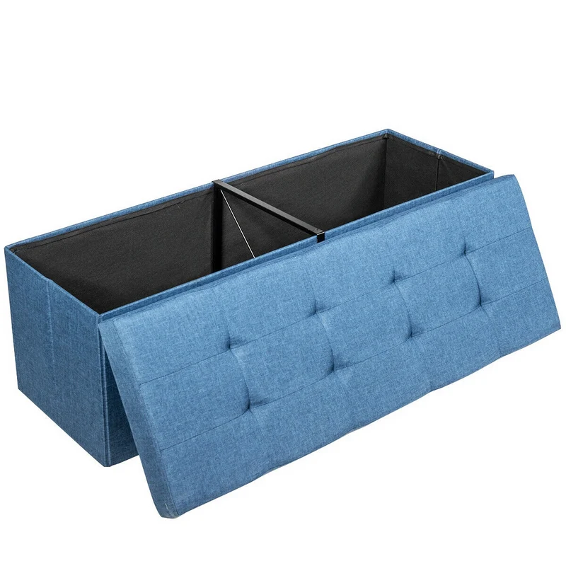 Fabric Folding Storage Bed End Bench, Navy