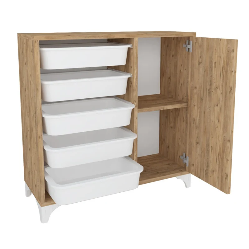 Buffet Cabinet Sideboard With Storage, Removable Drawers, White